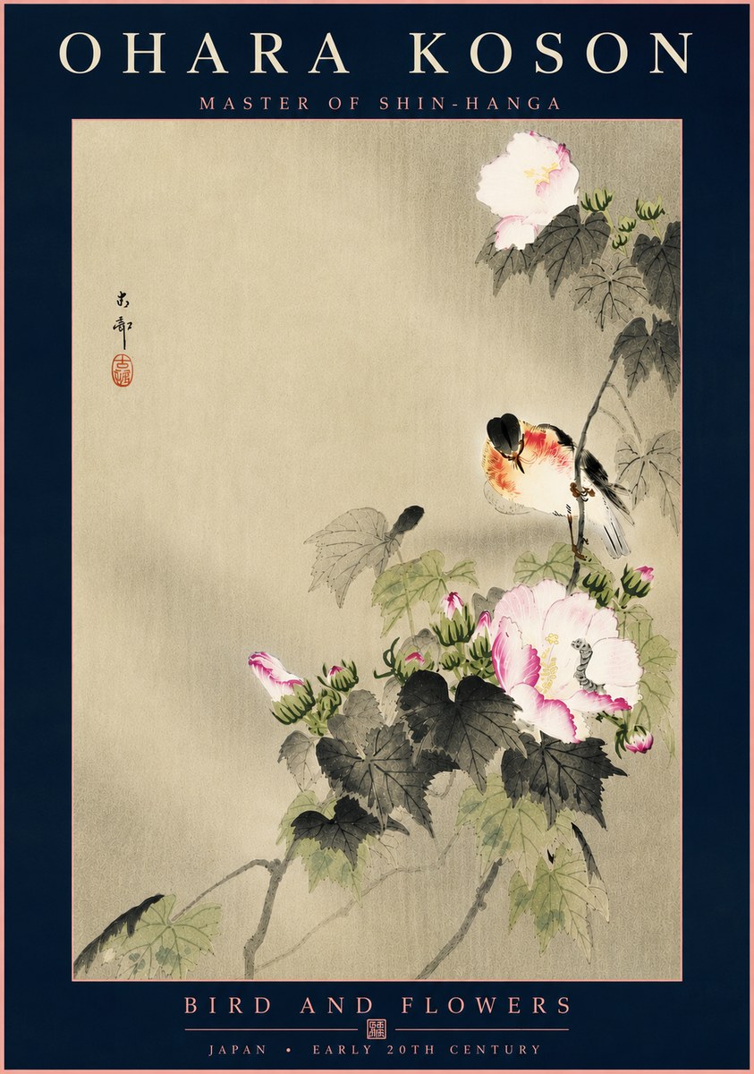 Ohara Koson Bird and Flowers No6 - Poster