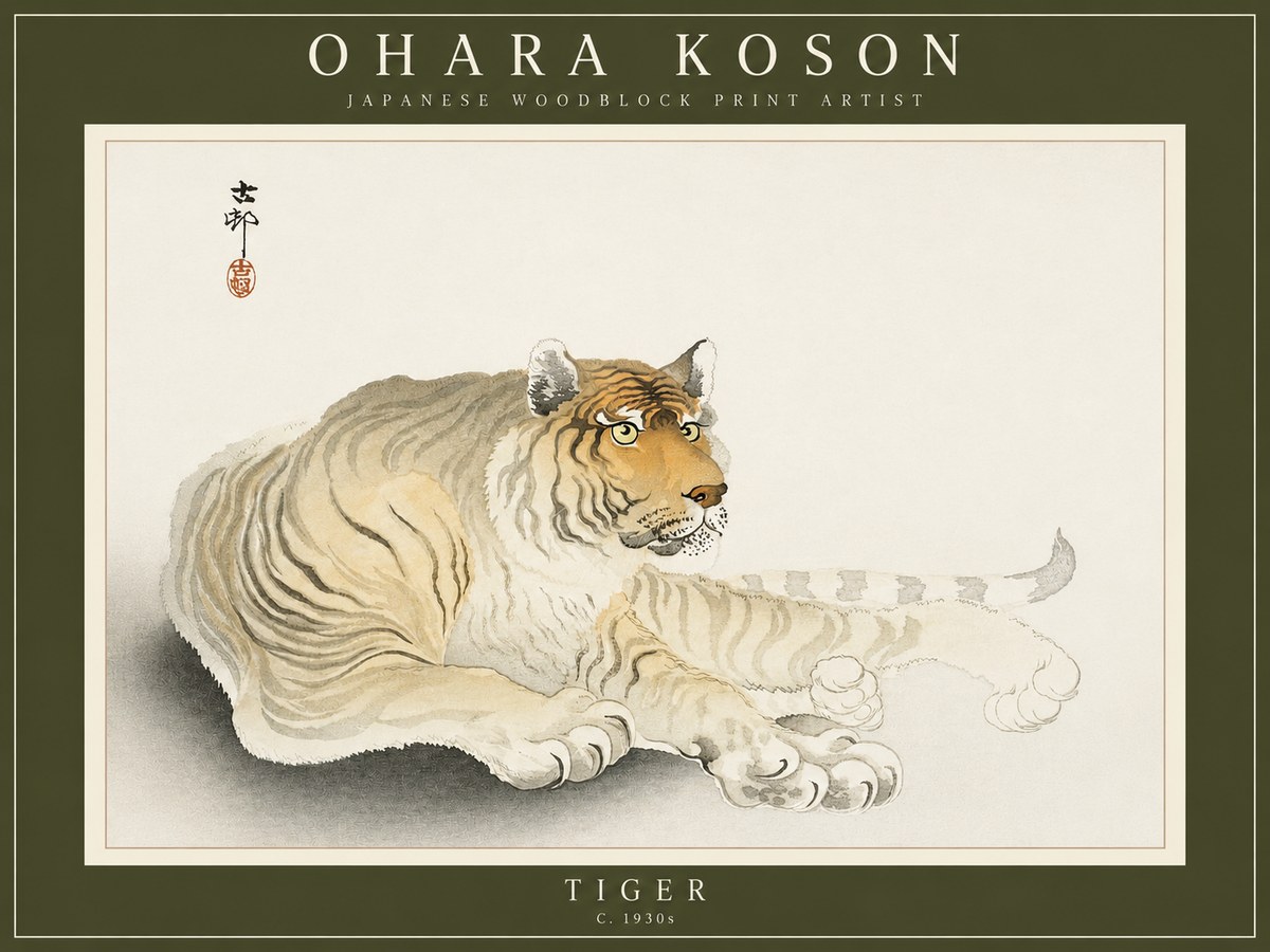 Ohara Koson Tiger No2 - Poster