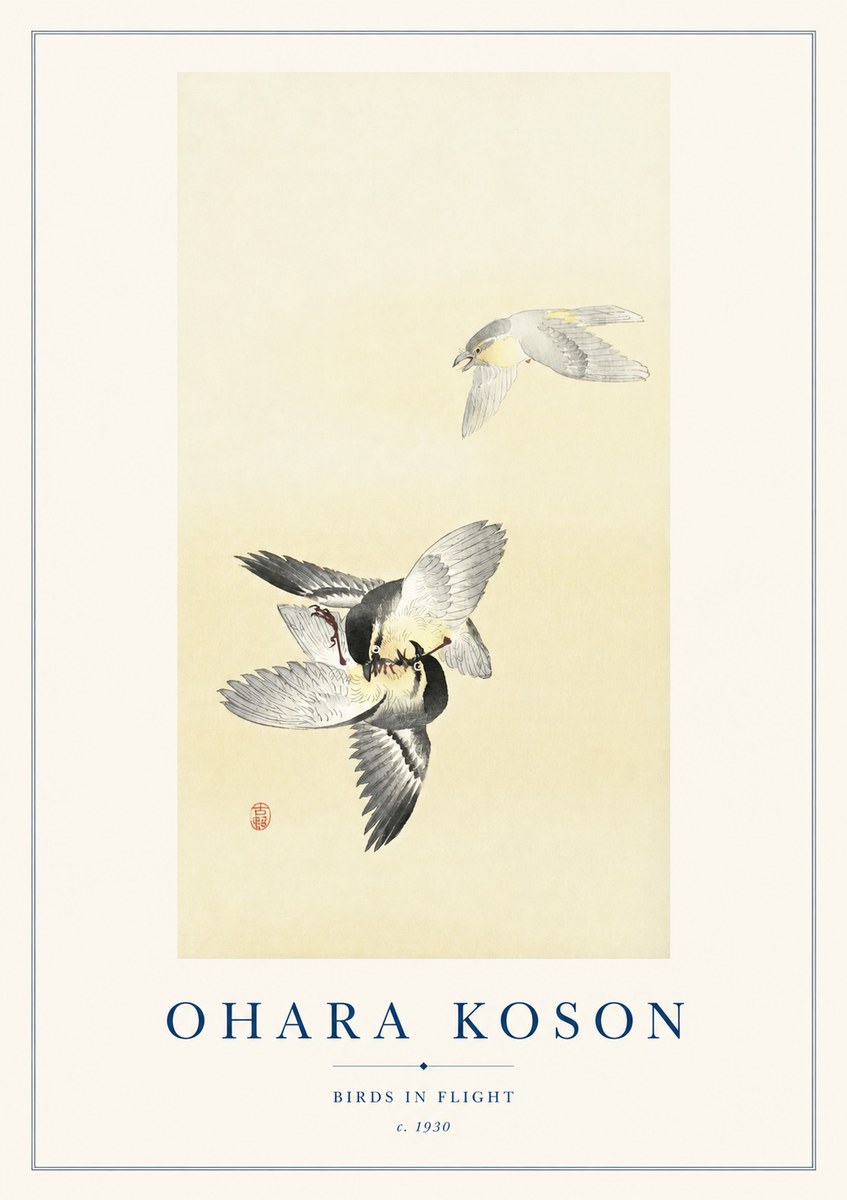 Ohara Koson Birds in Flight No1 - Poster