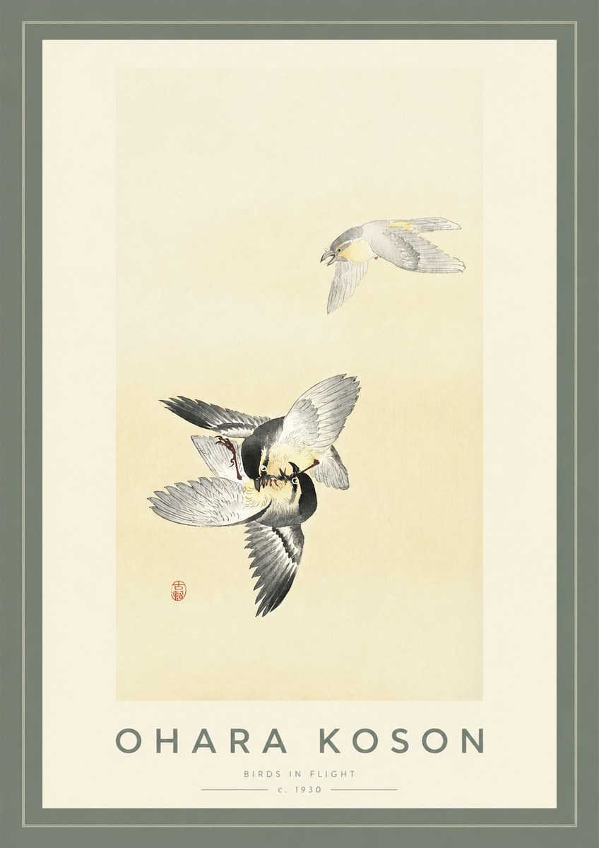 Ohara Koson Birds in Flight No2 - Poster