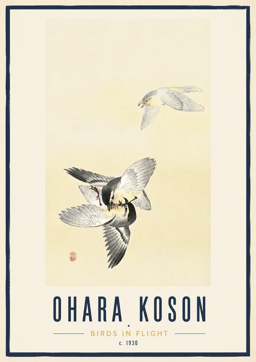 Ohara Koson Birds in Flight No3 - Poster