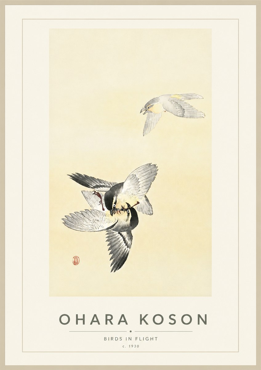 Ohara Koson Birds in Flight No4 - Poster