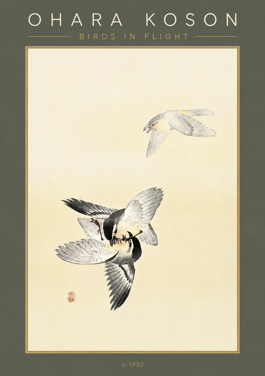 Ohara Koson Birds in Flight No5 - Poster