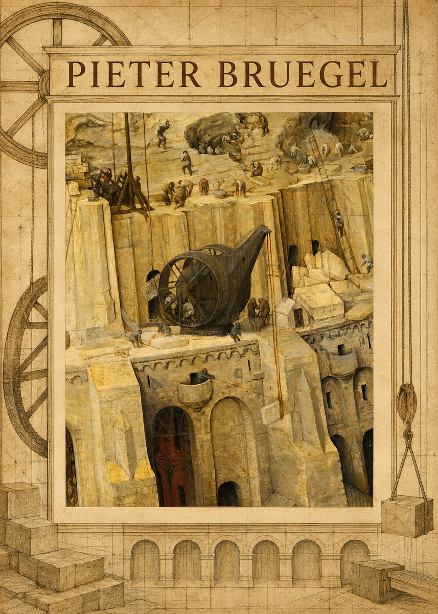 Pieter Bruegel The Tower of Babel VII No3 - Poster