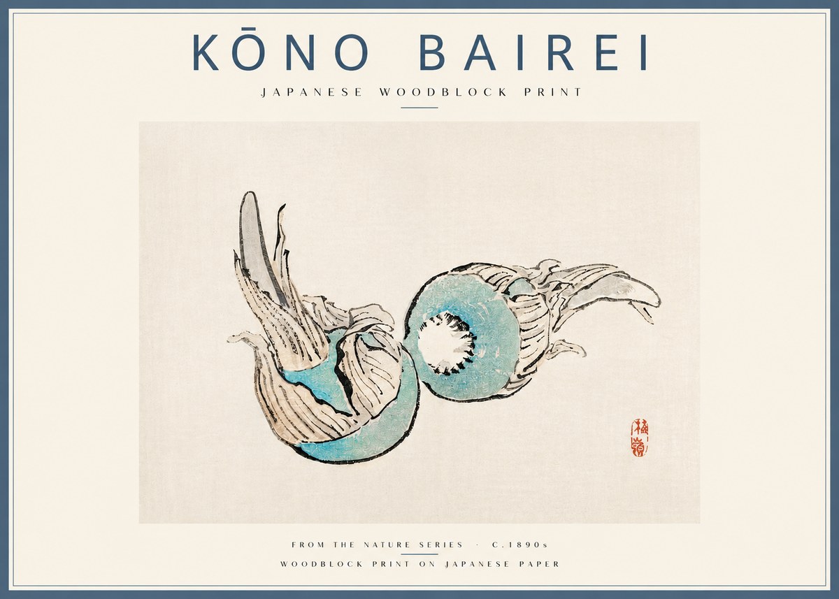 Kōno Bairei Abstract Botanical Forms No3 - Poster