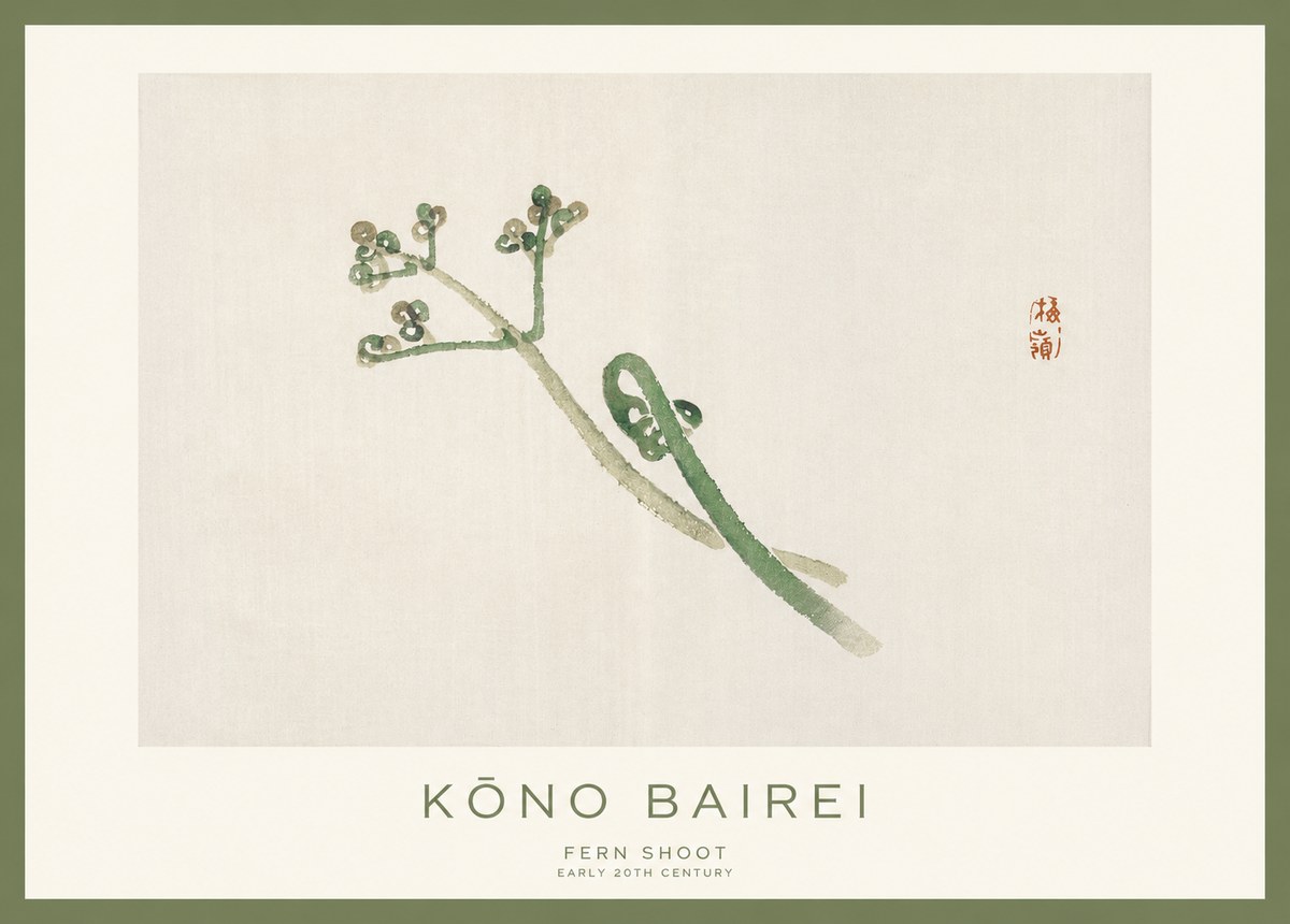 Kōno Bairei Fern Shoot No1 - Poster