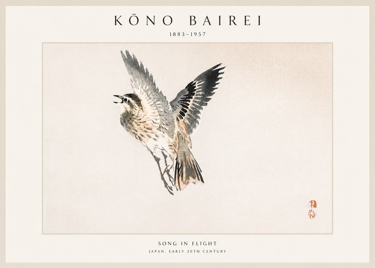 Kōno Bairei Song in Flight No1 - Poster