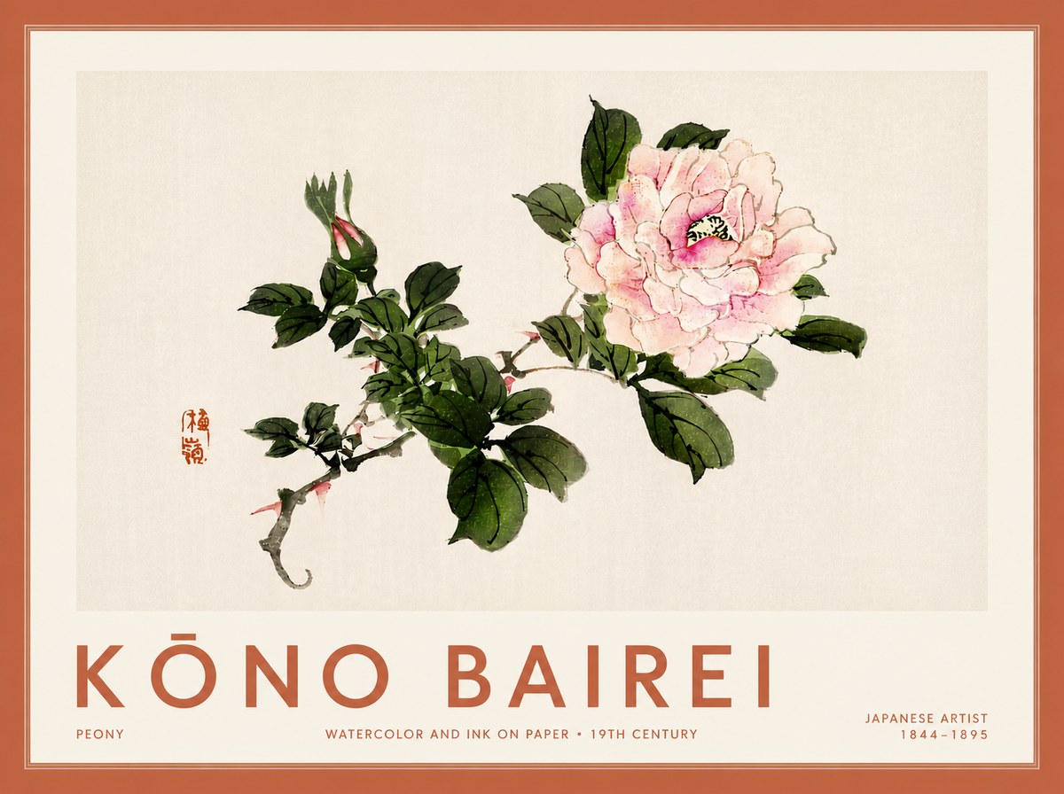 Kōno Bairei Peony I No6 - Poster