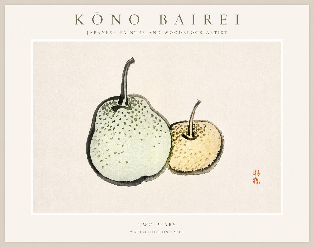 Kōno Bairei Two Pears No1 - Poster