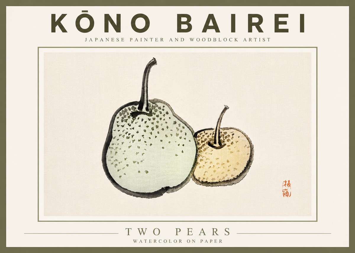 Kōno Bairei Two Pears No5 - Poster