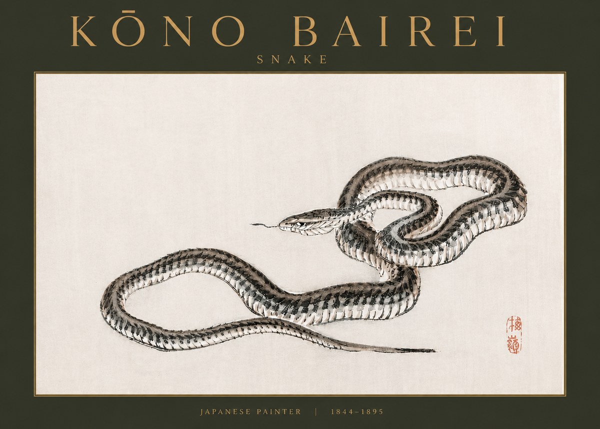 Kōno Bairei Snake No3 - Poster