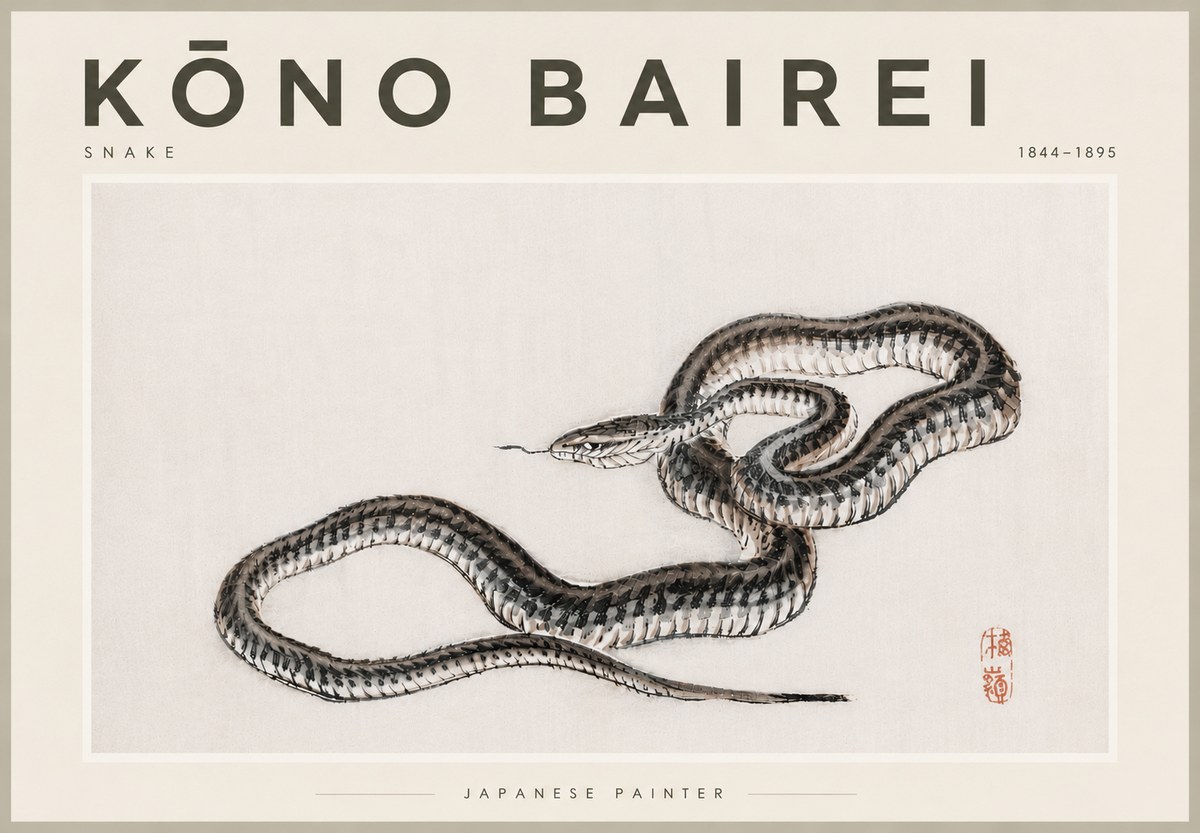 Kōno Bairei Snake No6 - Poster