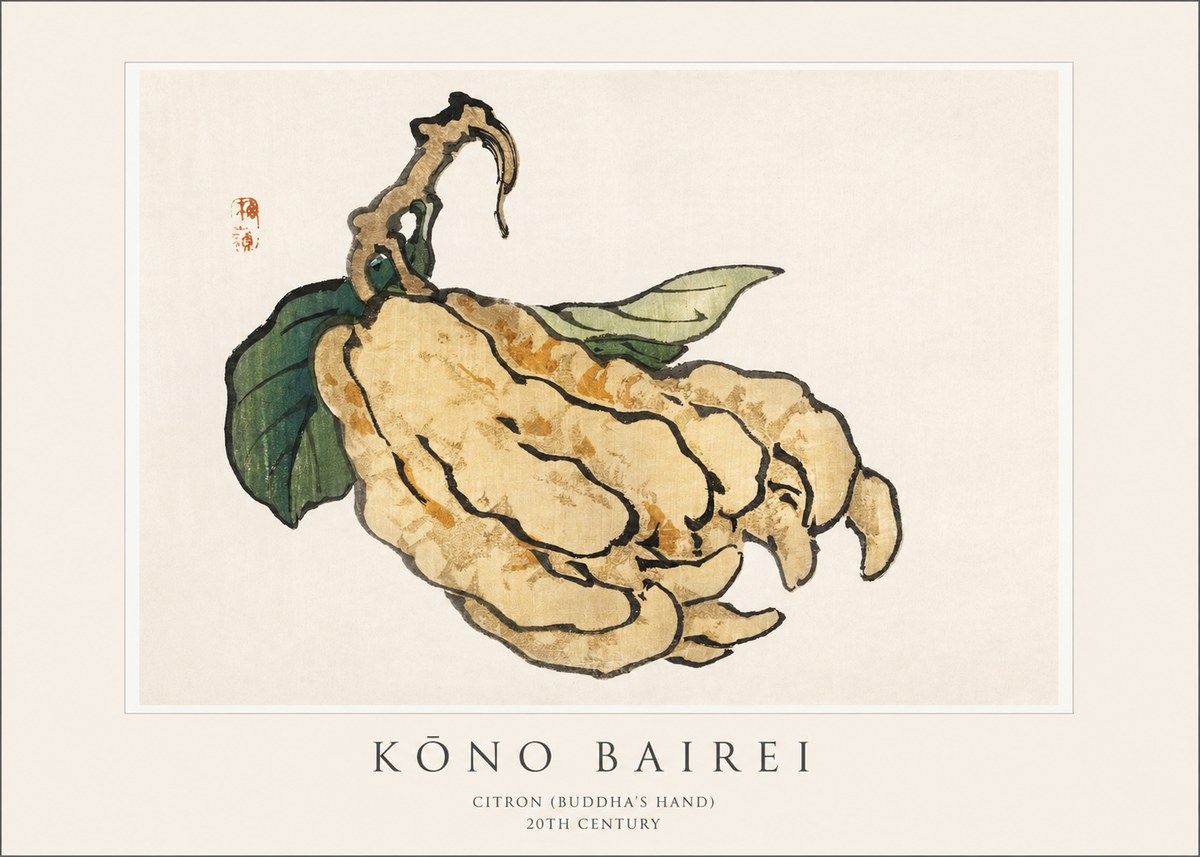 Kōno Bairei Citron (Buddha's Hand) No1 - Poster
