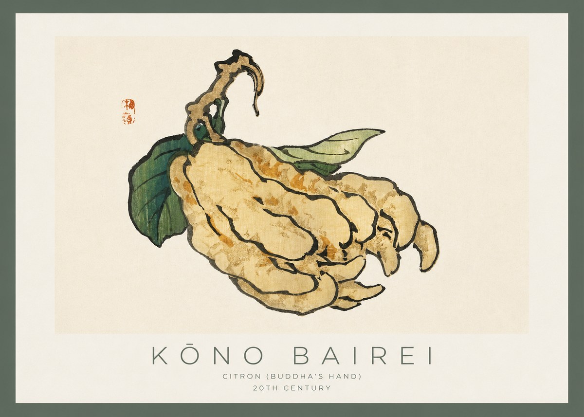 Kōno Bairei Citron (Buddha's Hand) No2 - Poster