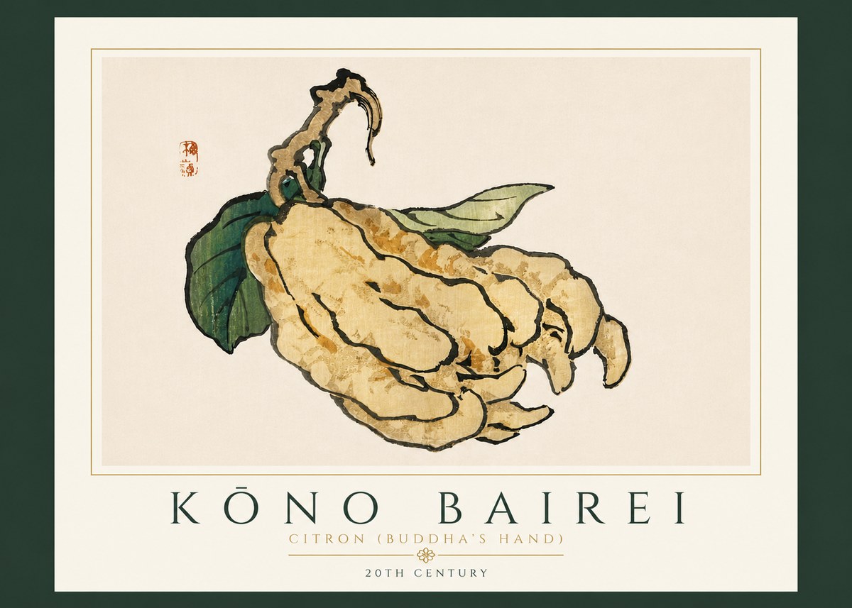 Kōno Bairei Citron (Buddha's Hand) No6 - Poster