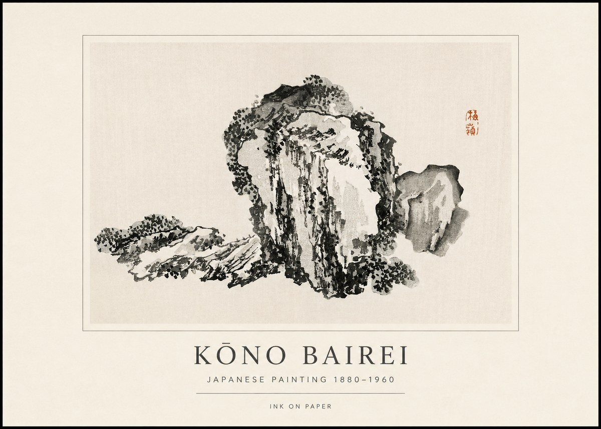 Kōno Bairei Rock Formation No1 - Poster