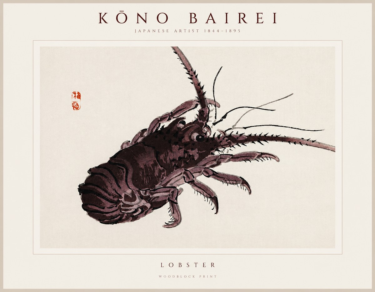 Kōno Bairei Lobster No1 - Poster