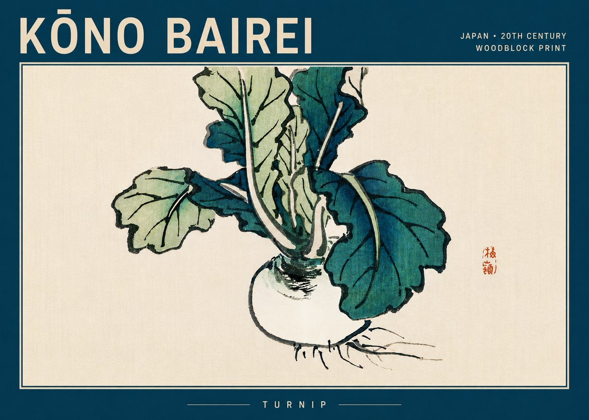 Kōno Bairei Turnip No5 - Poster