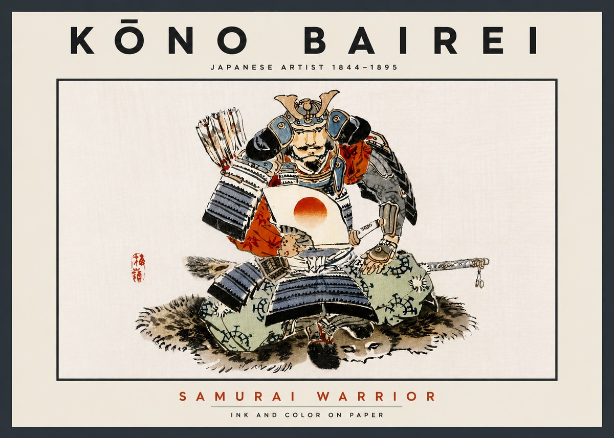 Kōno Bairei Samurai Warrior No6 - Poster