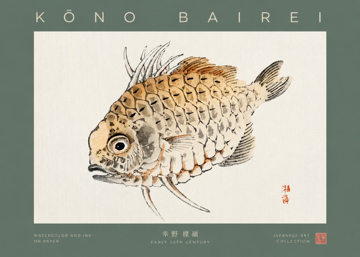 Kōno Bairei Fish III No2 - Poster