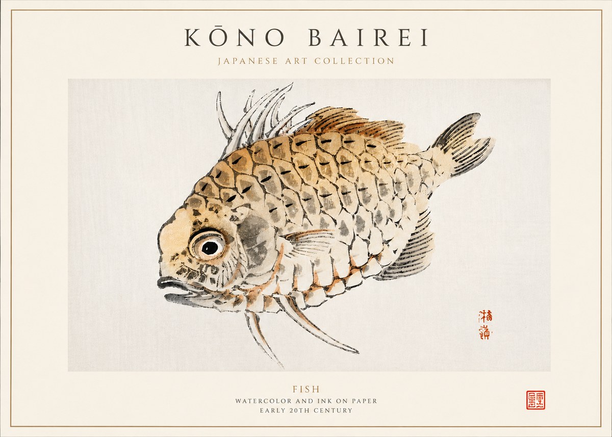 Kōno Bairei Fish III No3 - Poster