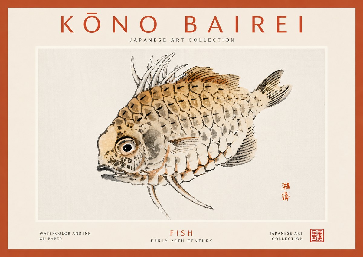 Kōno Bairei Fish III No6 - Poster