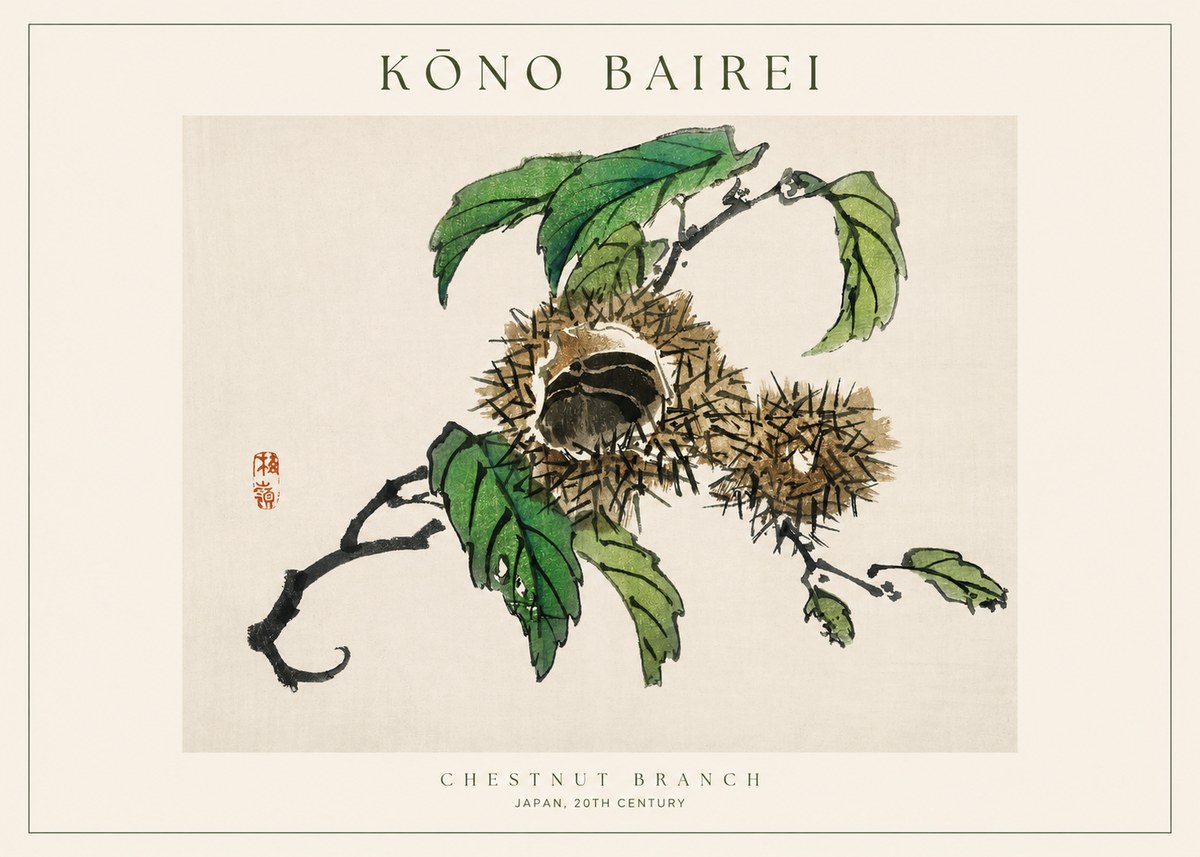 Kōno Bairei Chestnut Branch No1 - Poster