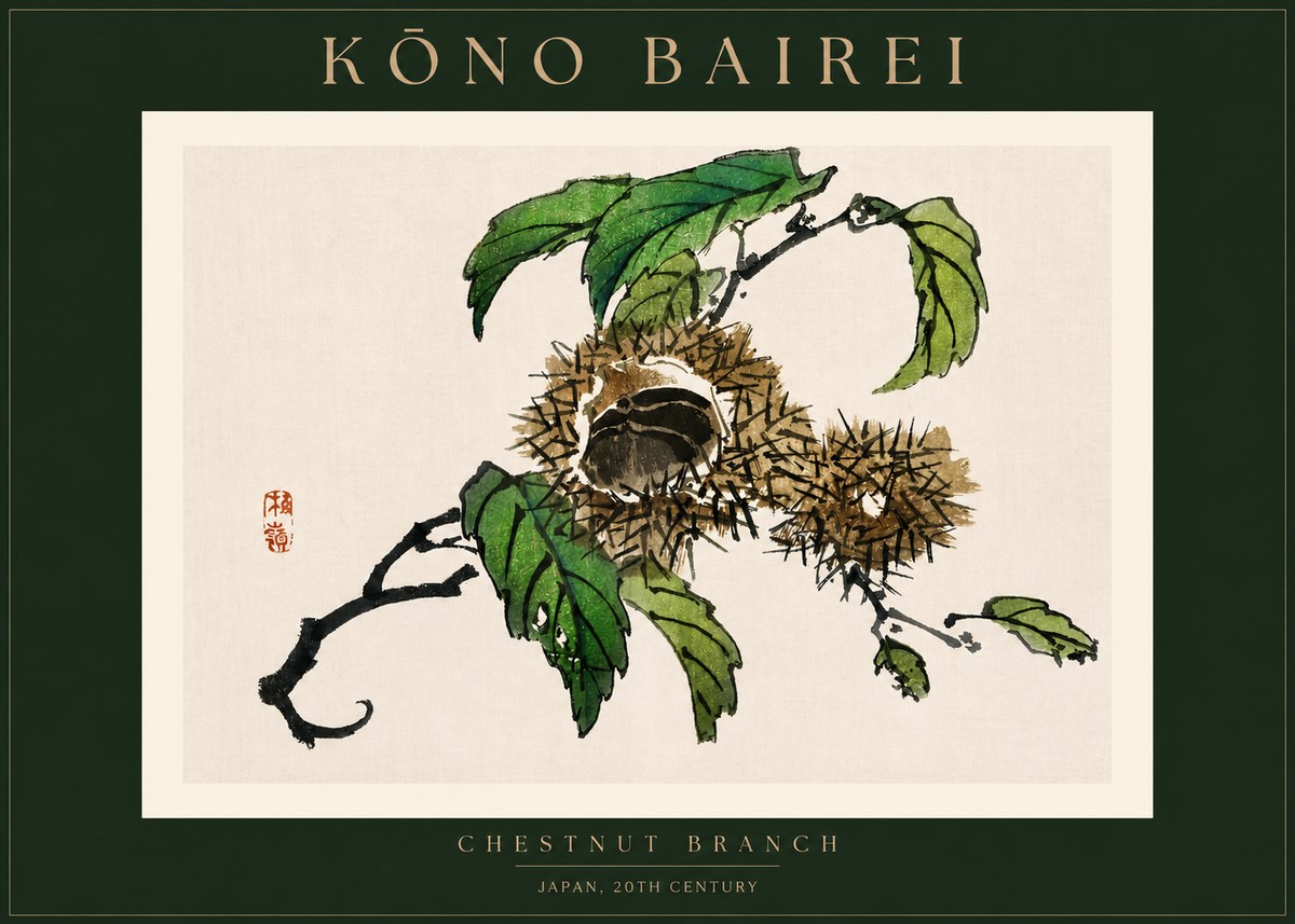 Kōno Bairei Chestnut Branch No2 - Poster