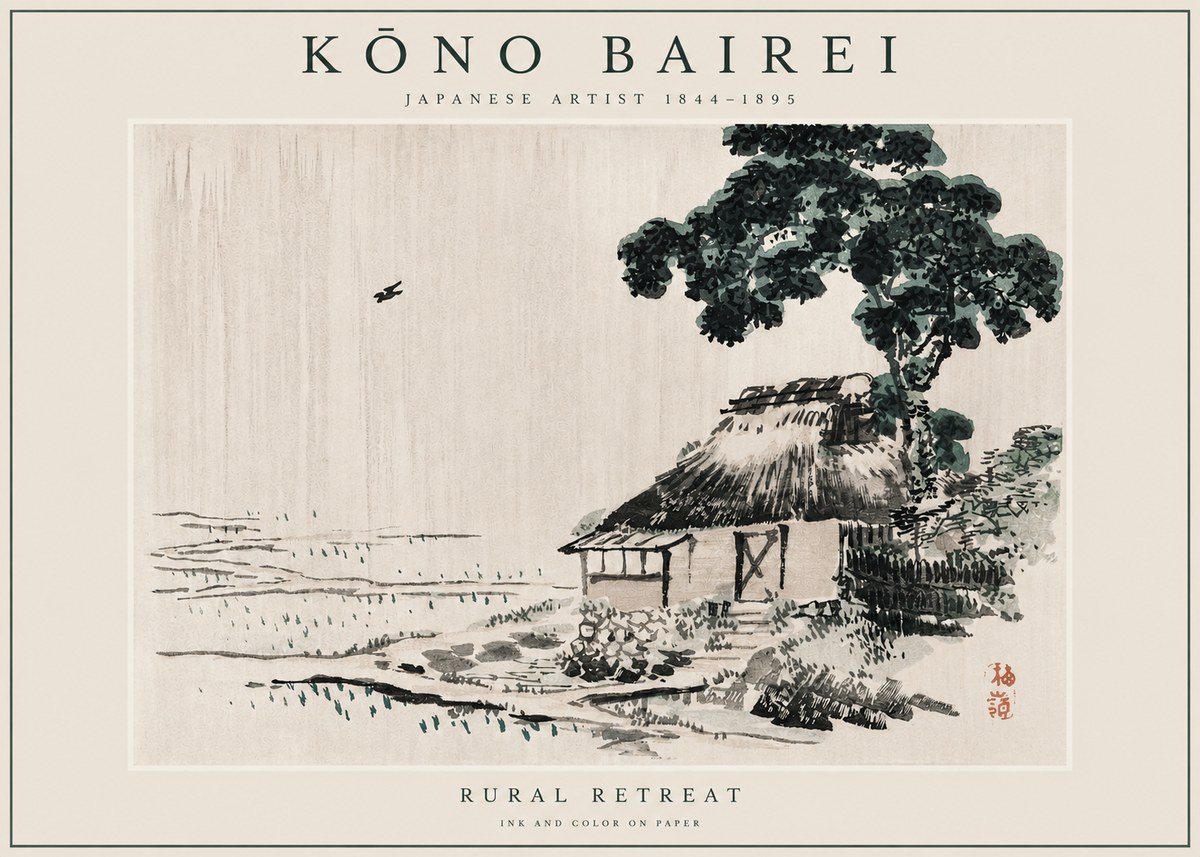 Kōno Bairei Rural Retreat No2 - Poster