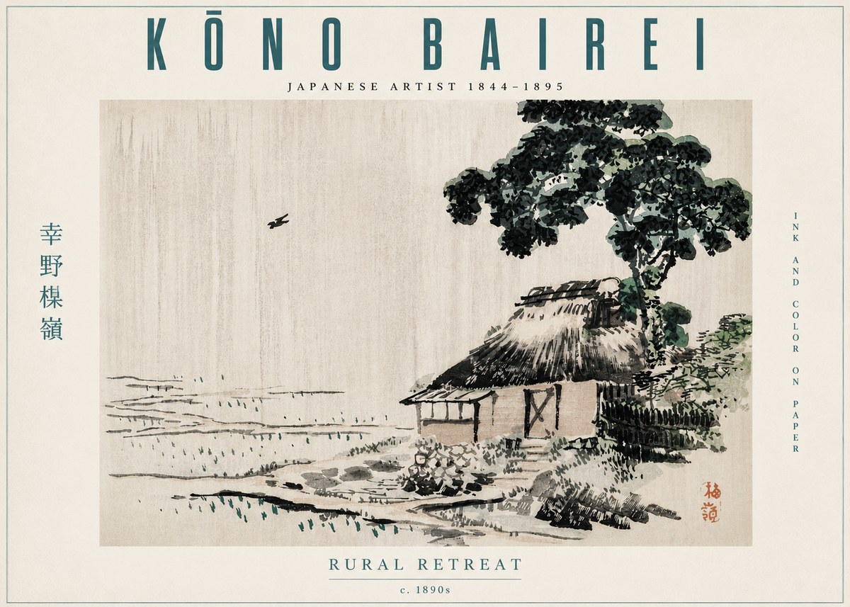 Kōno Bairei Rural Retreat No3 - Poster