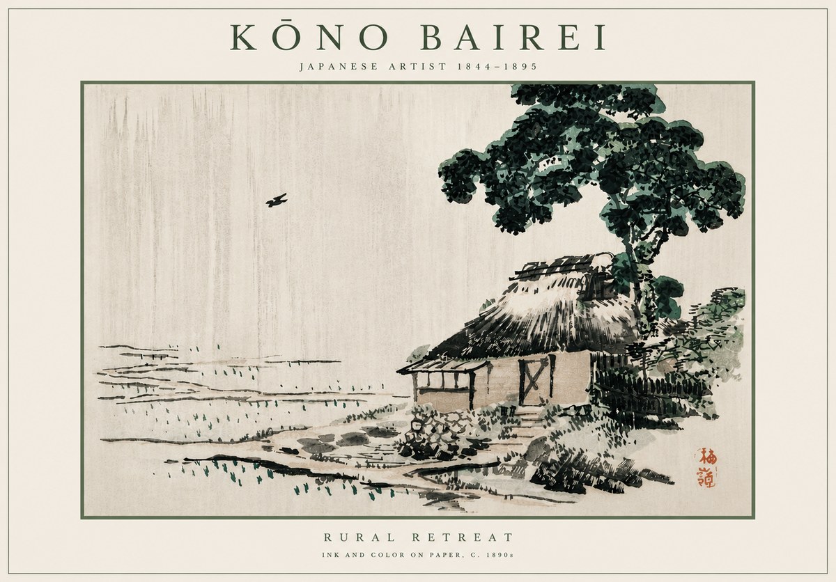 Kōno Bairei Rural Retreat No6 - Poster