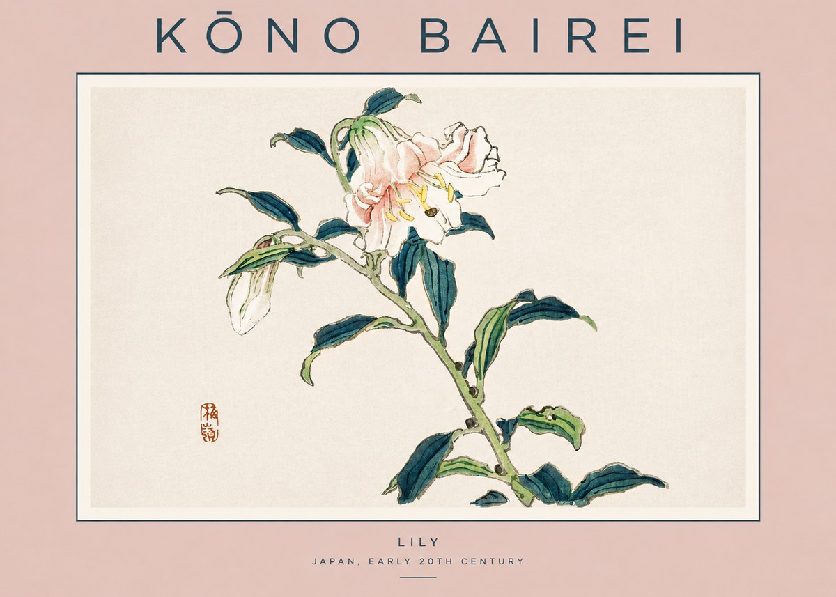 Kōno Bairei Lily No3 - Poster