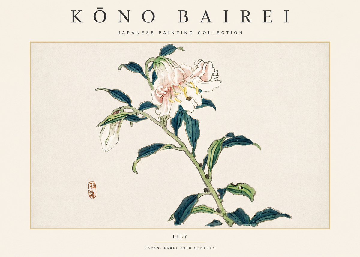 Kōno Bairei Lily No4 - Poster