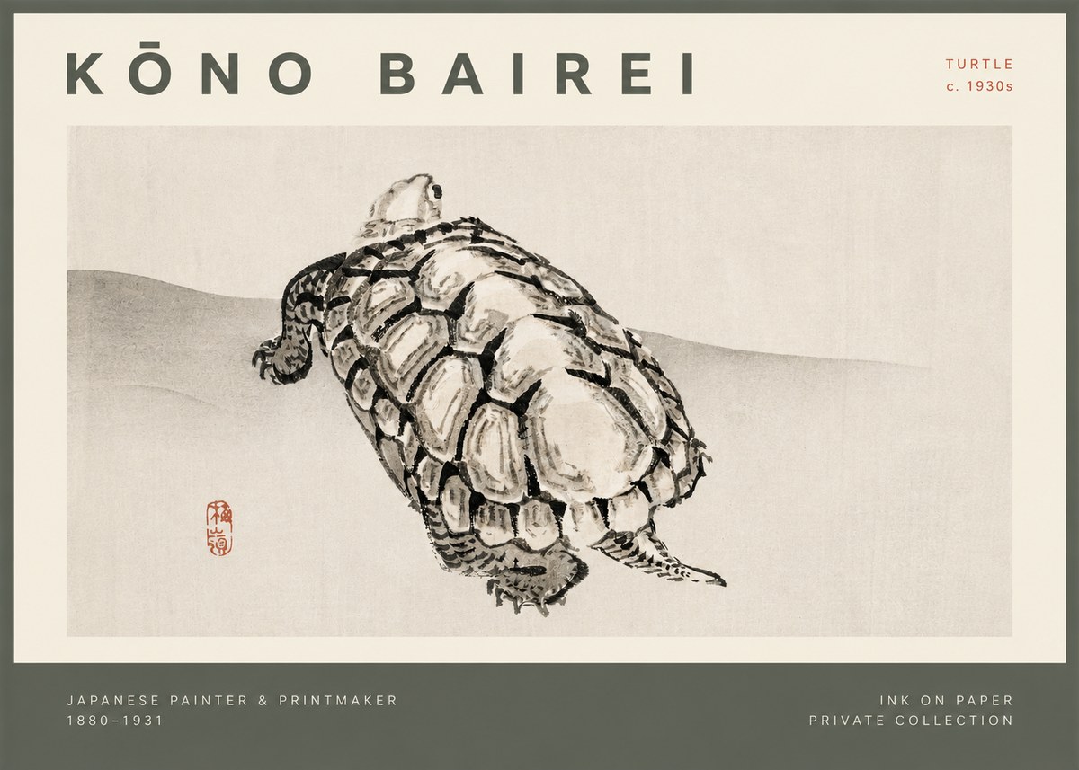Kōno Bairei Turtle No2 - Poster
