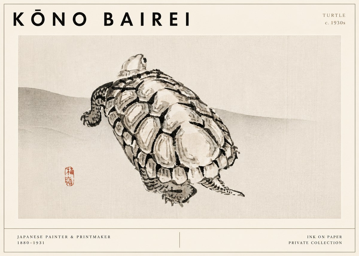 Kōno Bairei Turtle No3 - Poster