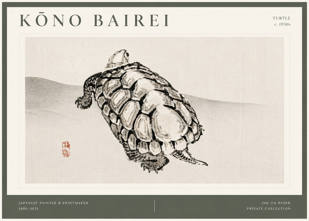 Kōno Bairei Turtle No4 - Poster