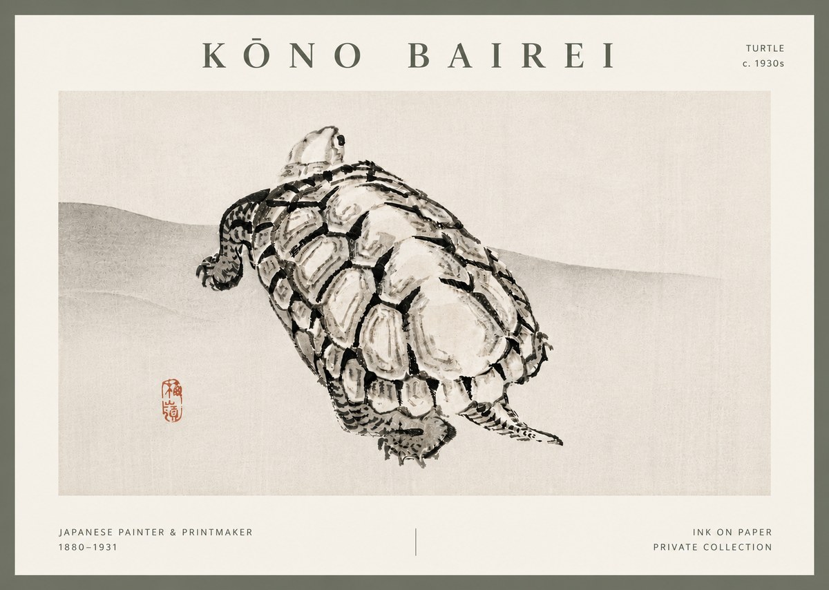 Kōno Bairei Turtle No5 - Poster