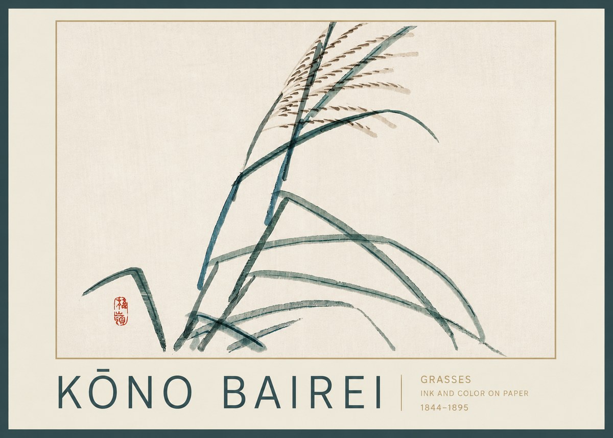 Kōno Bairei Grasses No2 - Poster