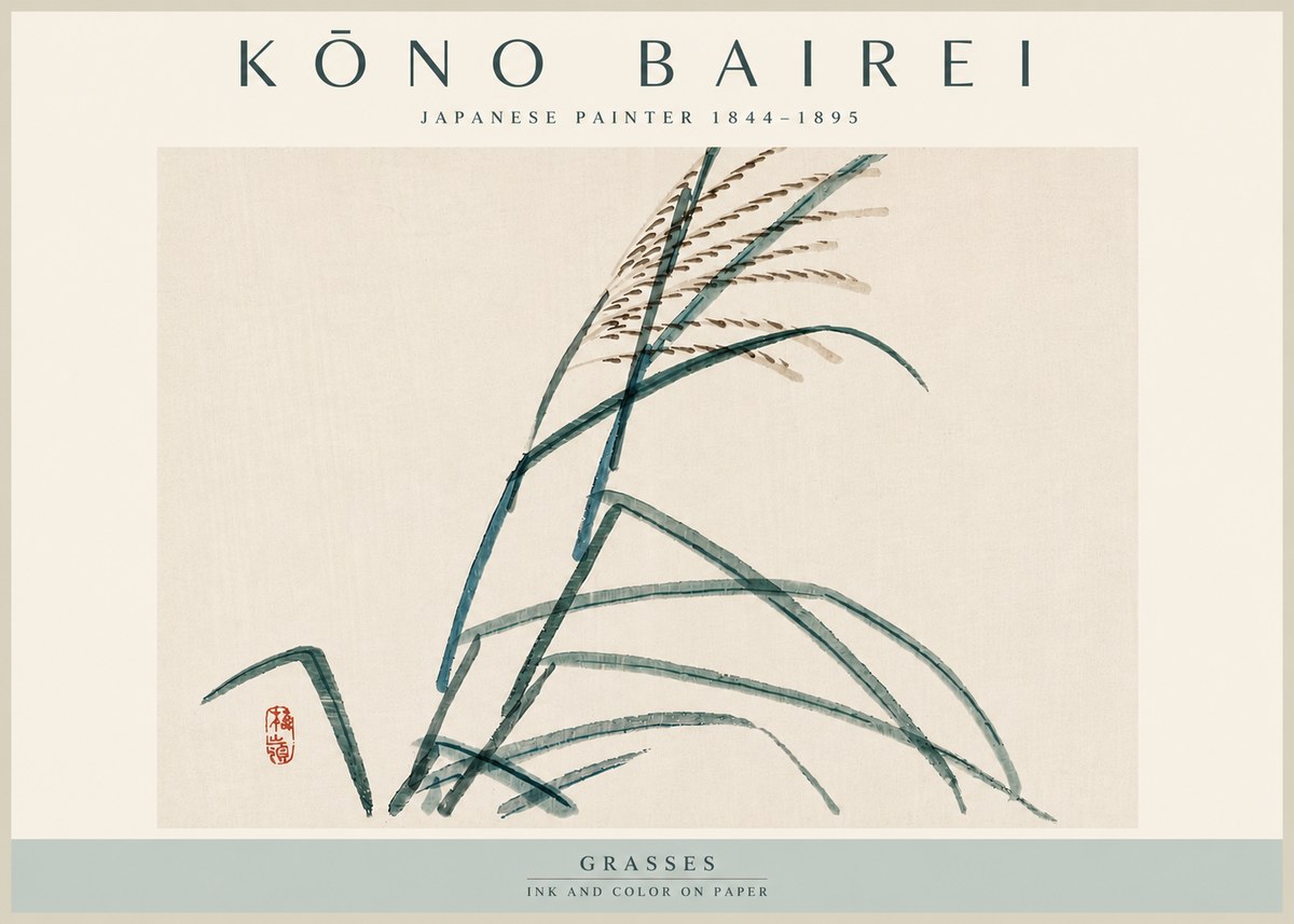 Kōno Bairei Grasses No4 - Poster