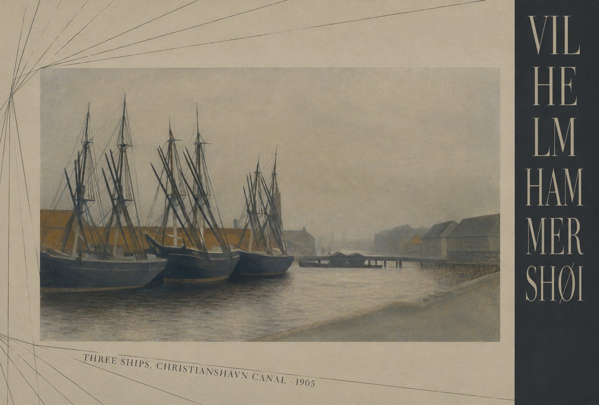 Vilhelm Hammershøi Three Ships, Christianshavn Canal No5 - Poster