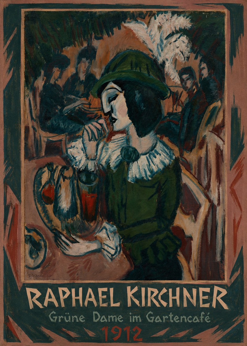 Raphael Kirchner Grüne Dame Im Gartencafé No1 - Poster