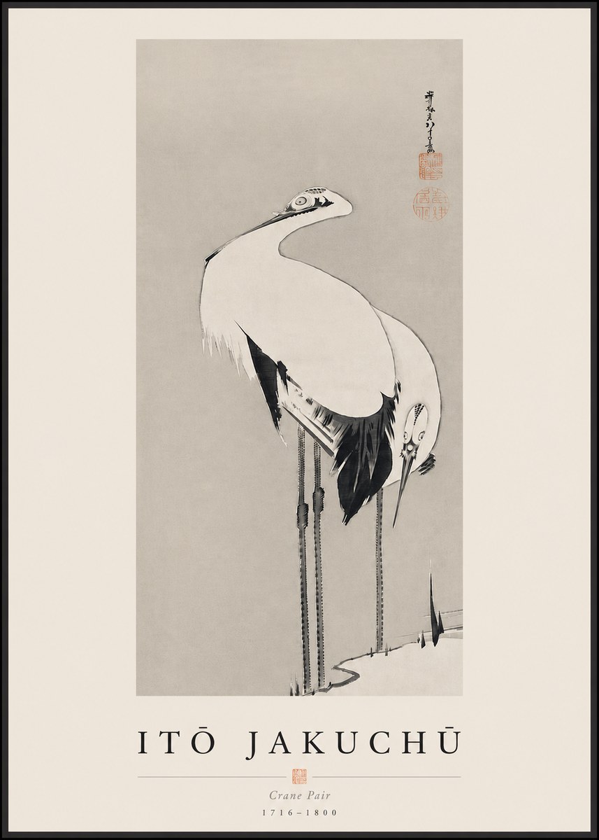 Itō Jakuchū Crane Pair No3 - Poster