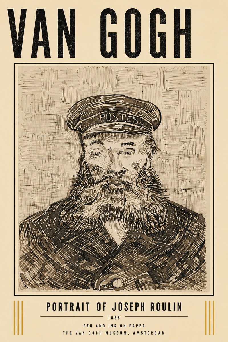 Van Gogh Portrait of Joseph Roulin I No5 - Poster