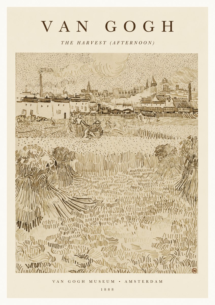 Van Gogh The Harvest (Afternoon) No1 - Poster