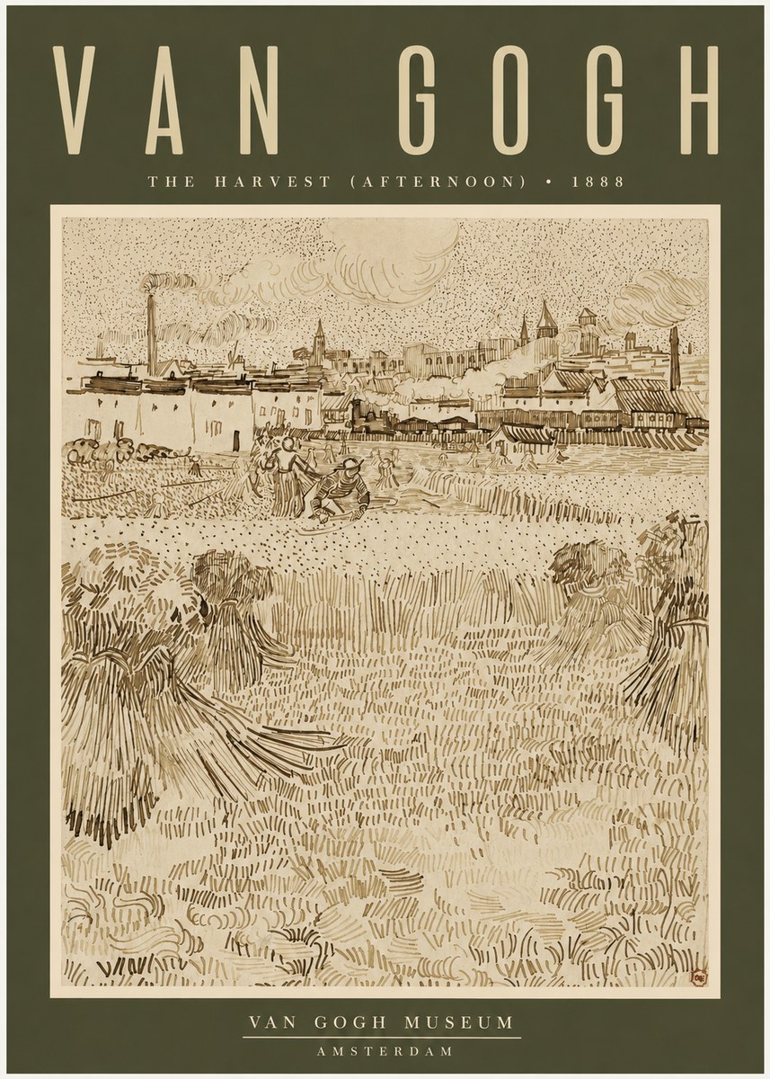 Van Gogh The Harvest (Afternoon) No2 - Poster