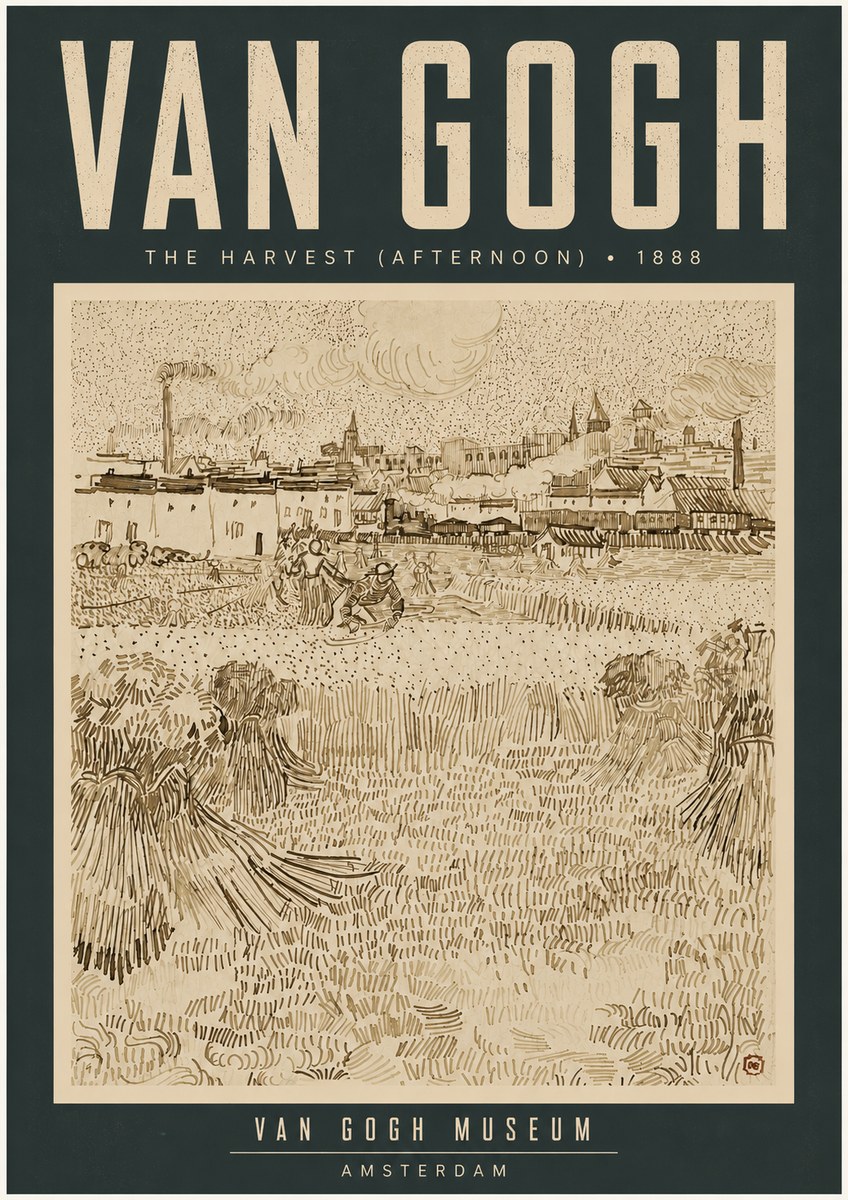 Van Gogh The Harvest (Afternoon) No4 - Poster