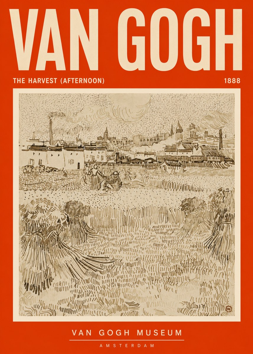 Van Gogh The Harvest (Afternoon) No5 - Poster