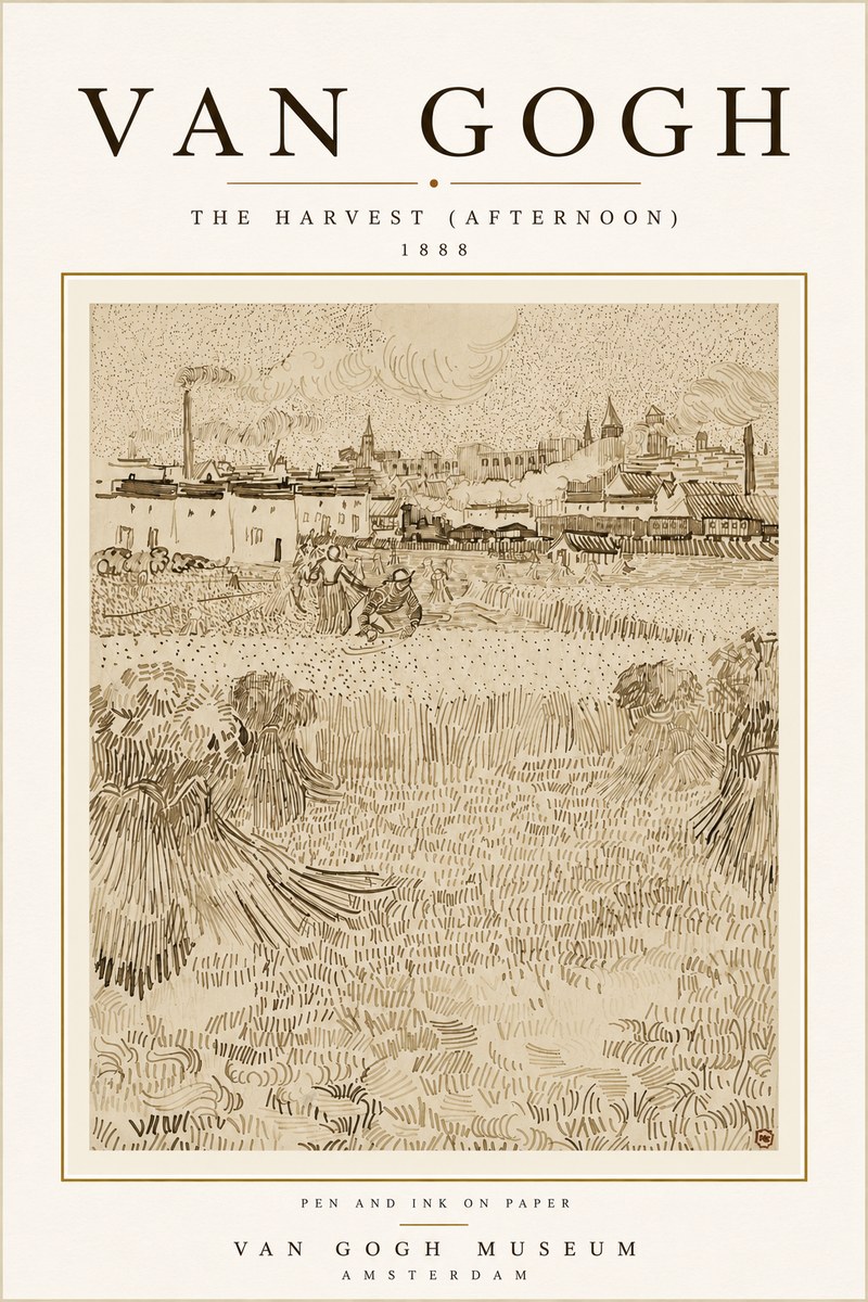 Van Gogh The Harvest (Afternoon) No6 - Poster