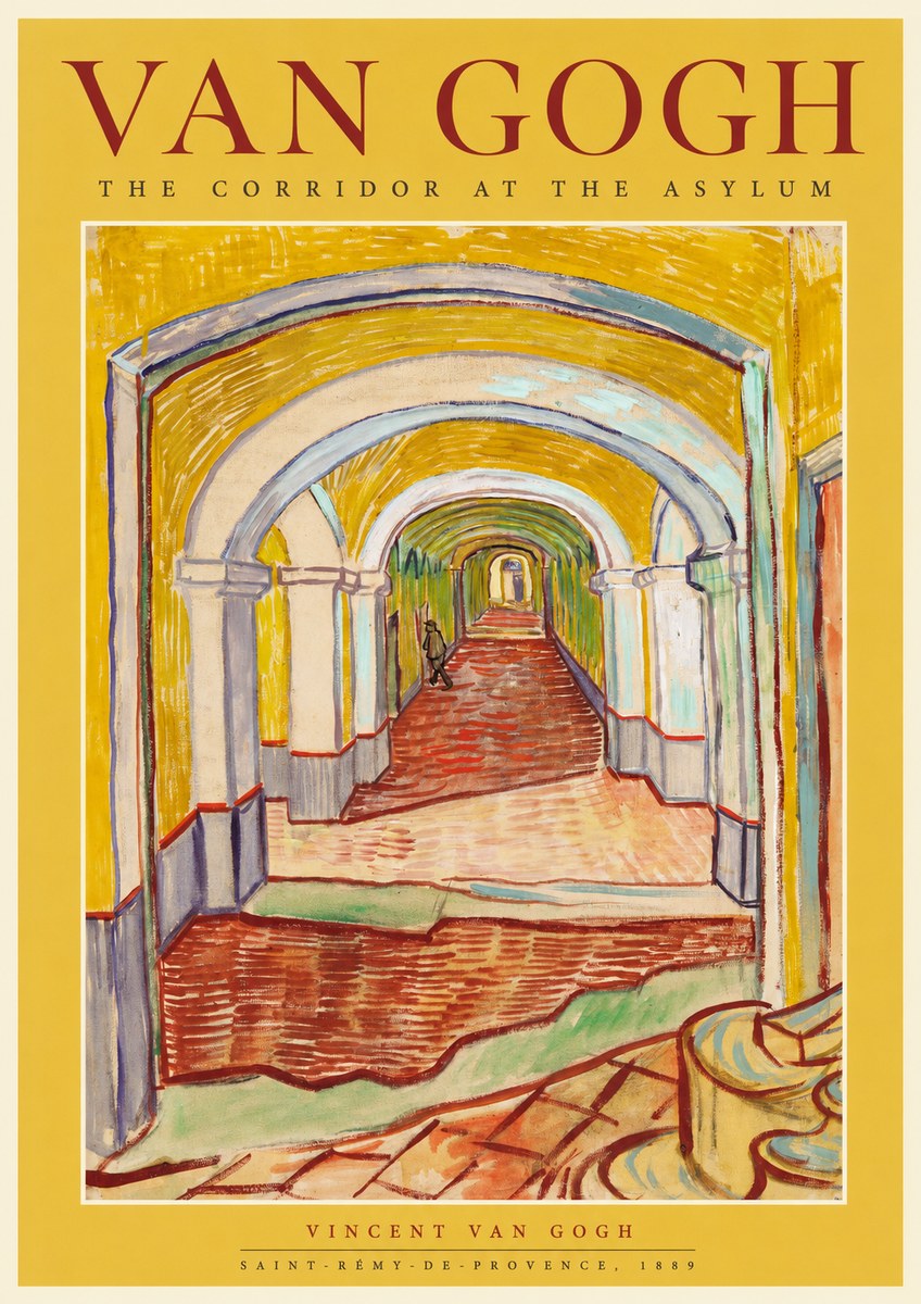Van Gogh The Corridor at the Asylum No1 - Poster