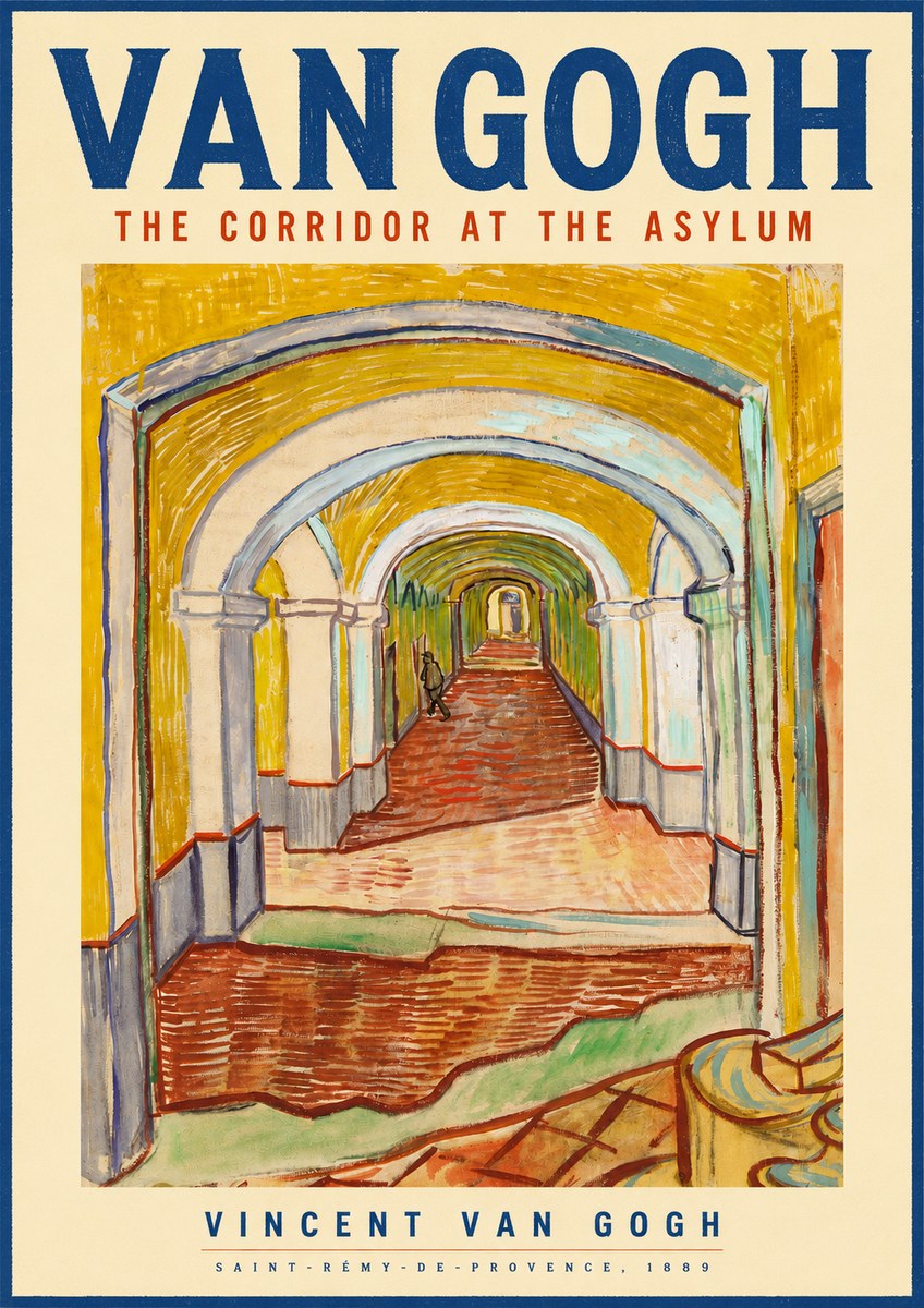 Van Gogh The Corridor at the Asylum No4 - Poster